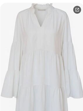 Amanda Uprichard White Tiered Ruffle V-Neck Tunic